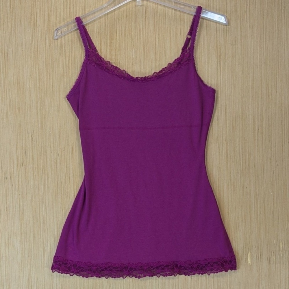 Maurices Womens Y2K Lace Trim Cami Camisole Tank Top Size M Purple Layering